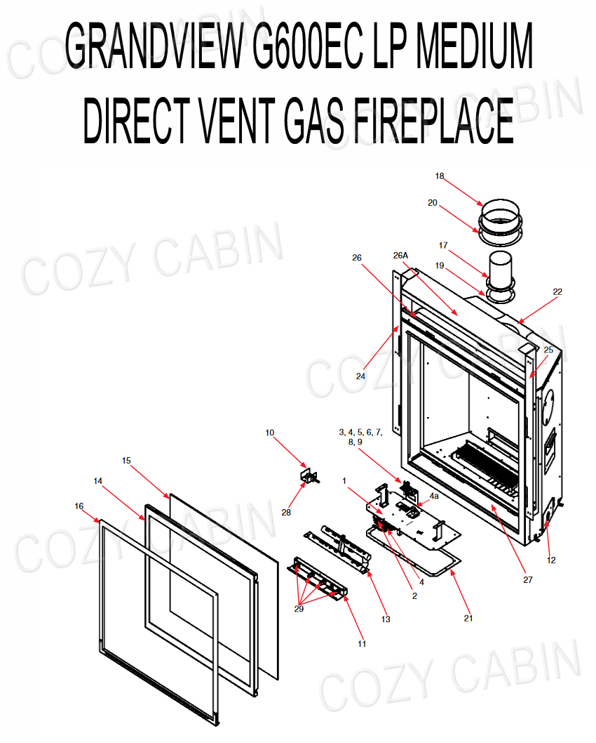 Grandview Medium Direct Vent LP Gas Fireplace (G600EC LP) #G600ECLP